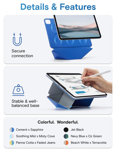 MOFT Dynamic Folio iPad Pro 12.9 Hoes Book Case met Standaard Navy afbeelding 8