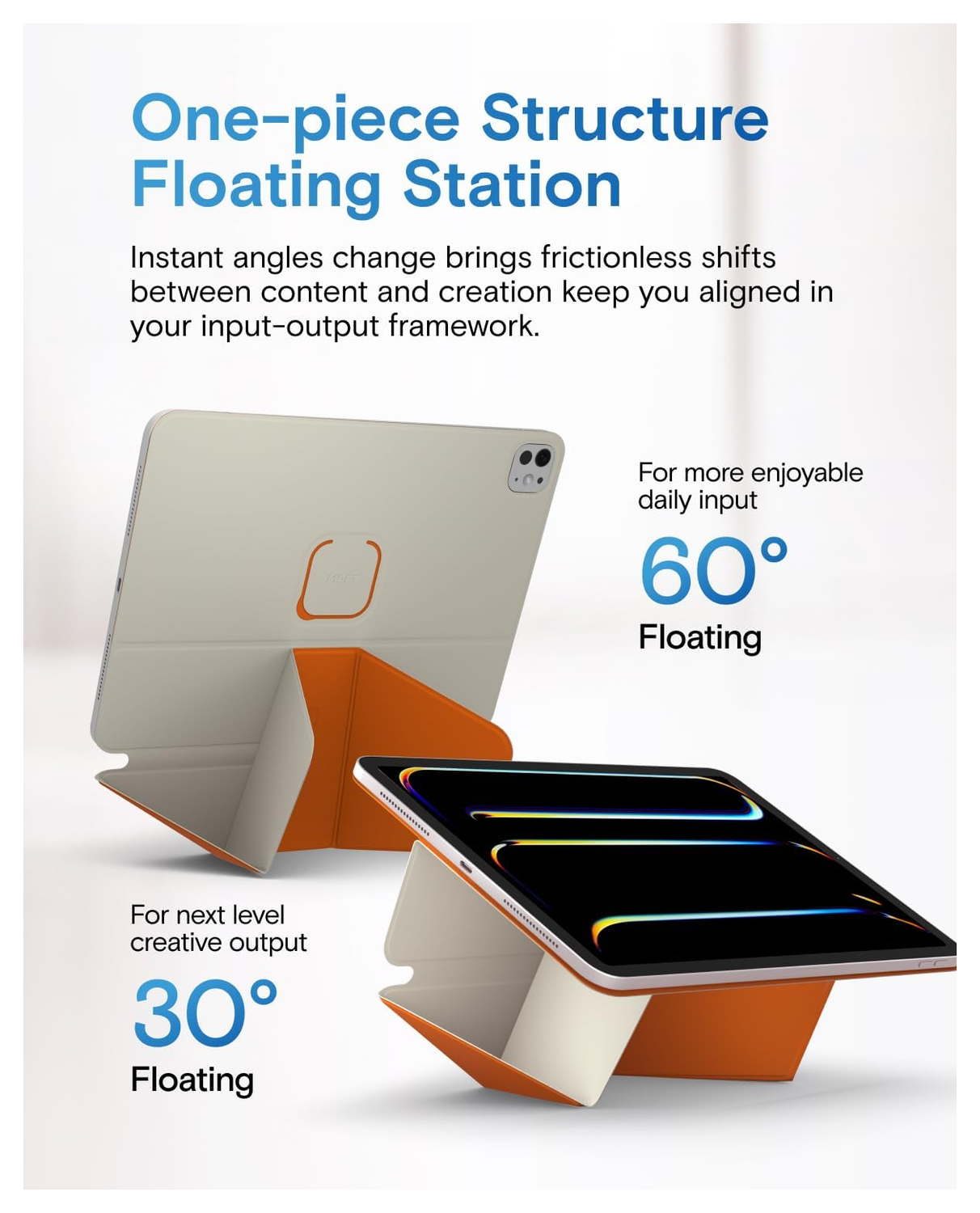 MOFT Dynamic Folio iPad Pro 12.9 Hoes Book Case met Standaard Beige afbeelding 5