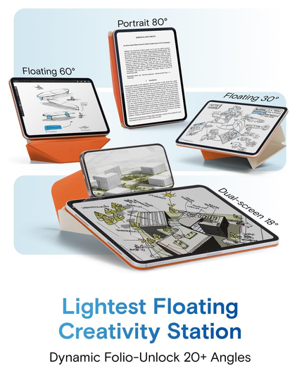 MOFT Dynamic Folio iPad Pro 12.9 Hoes Book Case met Standaard Beige afbeelding 4