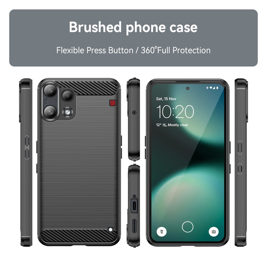 Nothing Phone 3a Lite Hoesje Geborsteld TPU Flexibele Back Cover Zwart afbeelding 9