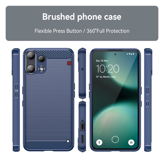 Nothing Phone 3a Lite Hoesje Geborsteld TPU Flexibele Back Cover Blauw afbeelding 9