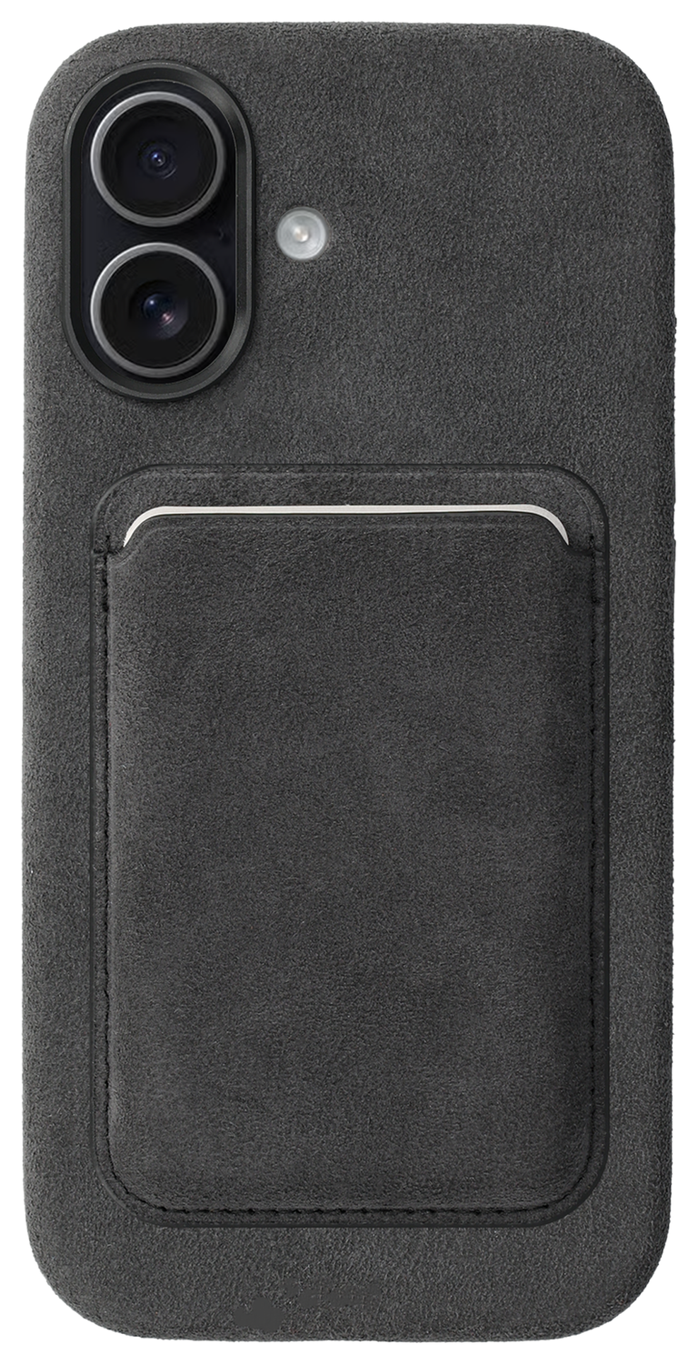 Rosso Avanti Apple iPhone 17 Hoesje Alcantara MagSafe met Wallet Grijs afbeelding 1