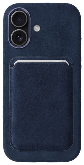 Rosso Avanti Apple iPhone 17 Hoesje Alcantara MagSafe met Wallet Blauw afbeelding 1