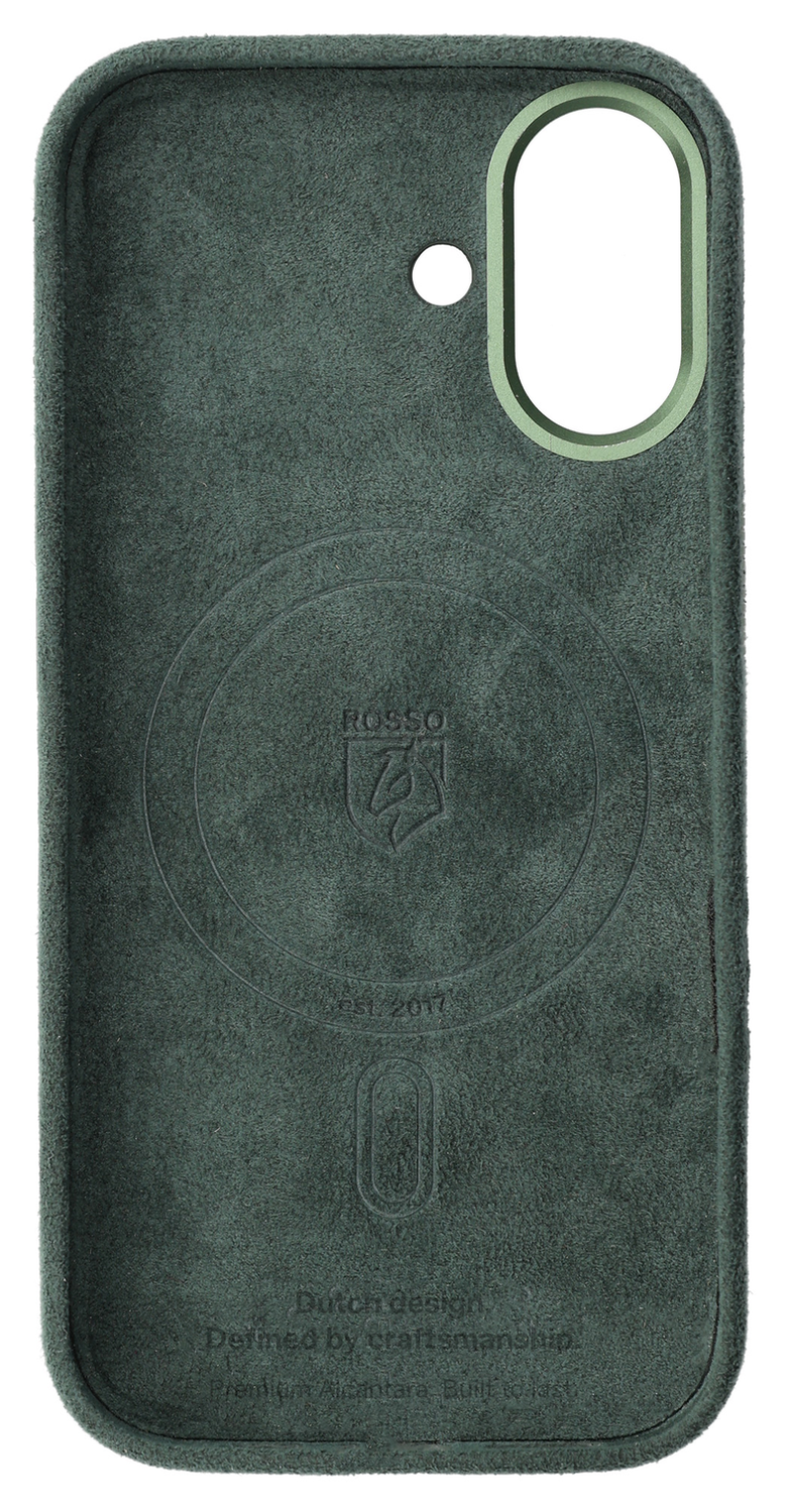 Rosso Avanti Apple iPhone 17 Hoesje Alcantara MagSafe met Wallet Groen afbeelding 11