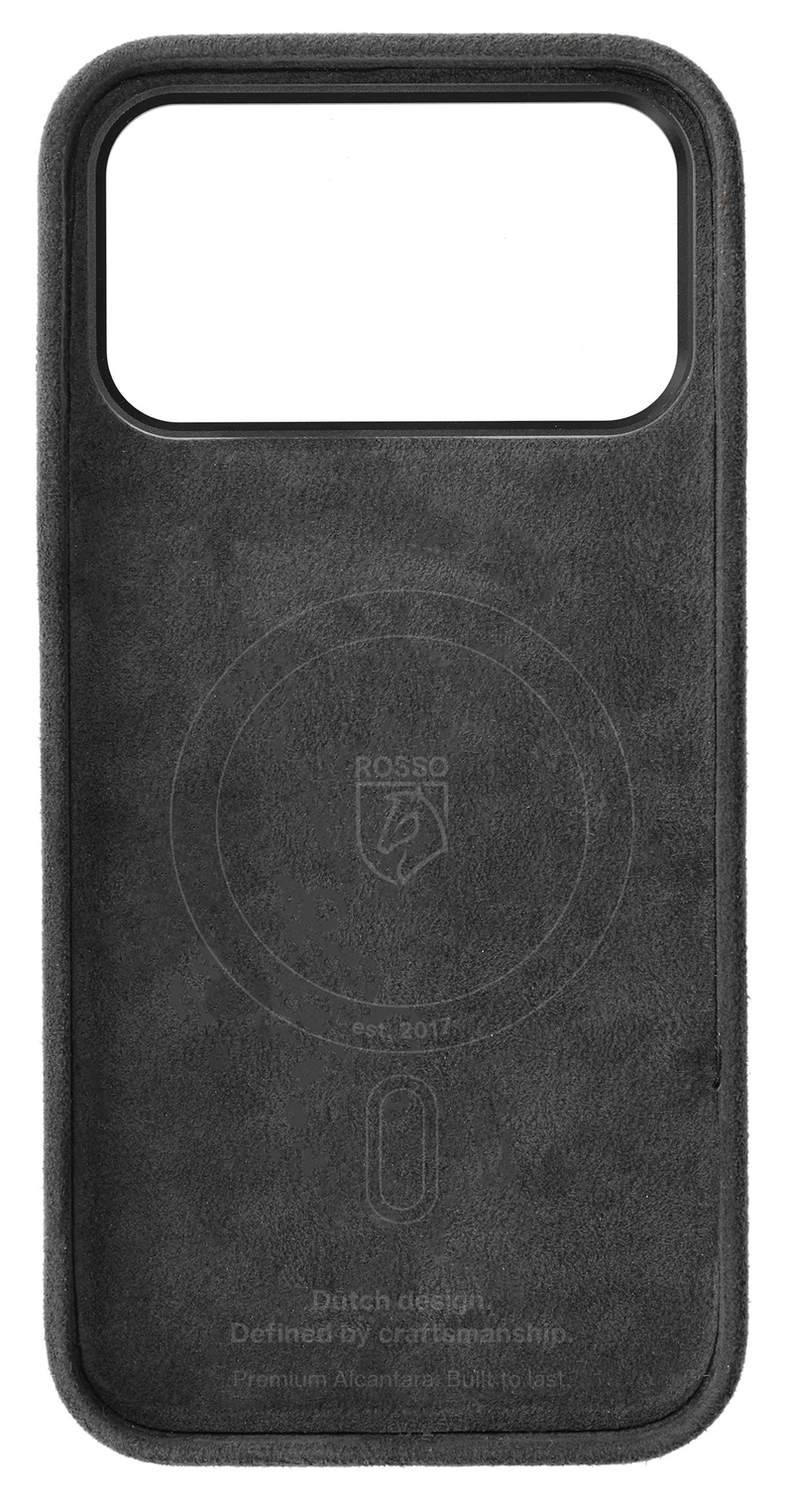 Rosso Avanti Apple iPhone 17 Pro Hoesje Alcantara MagSafe met Wallet Grijs afbeelding 11