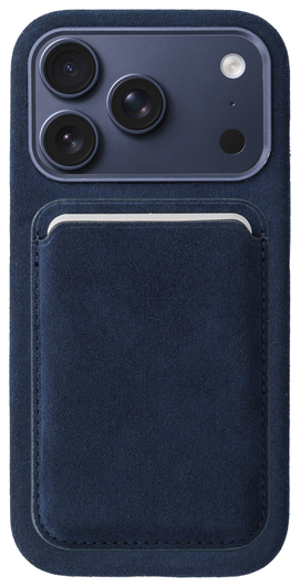 Rosso Avanti Apple iPhone 17 Pro Hoesje Alcantara MagSafe met Wallet Blauw afbeelding 1