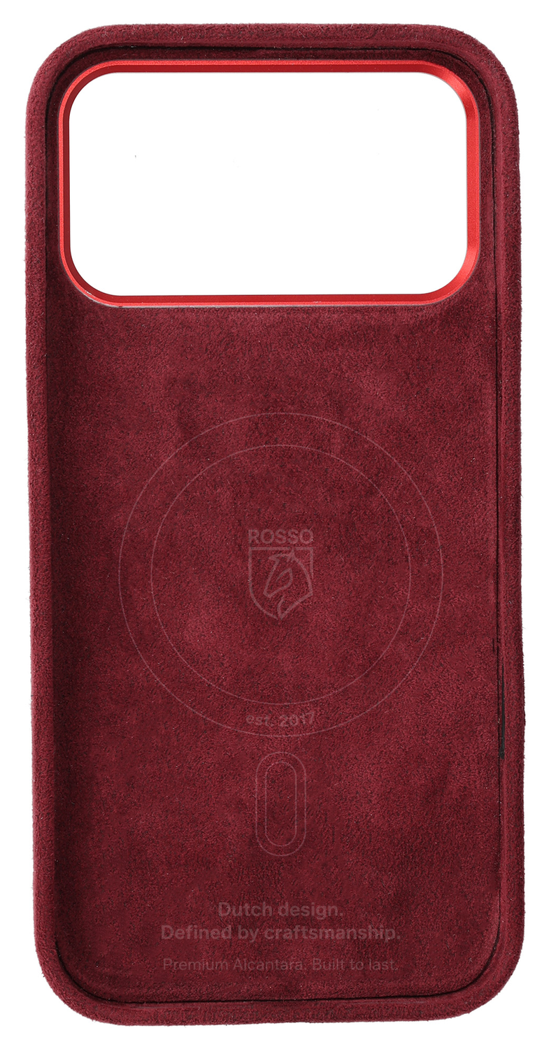 Rosso Avanti Apple iPhone 17 Pro Hoesje Alcantara MagSafe met Wallet Burgundy afbeelding 11