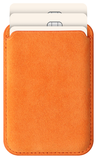 Rosso Avanti Apple iPhone 17 Pro Hoesje Alcantara MagSafe met Wallet Oranje afbeelding 11