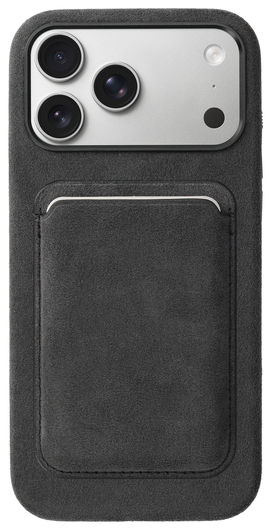 Rosso Avanti iPhone 17 Pro Max Hoesje Alcantara MagSafe met Wallet Grijs afbeelding 1