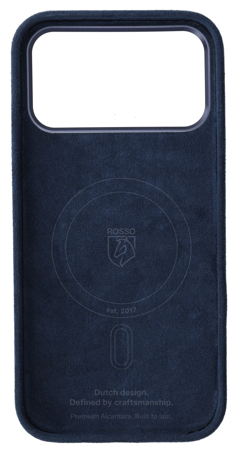 Rosso Avanti iPhone 17 Pro Max Hoesje Alcantara MagSafe met Wallet Blauw afbeelding 11