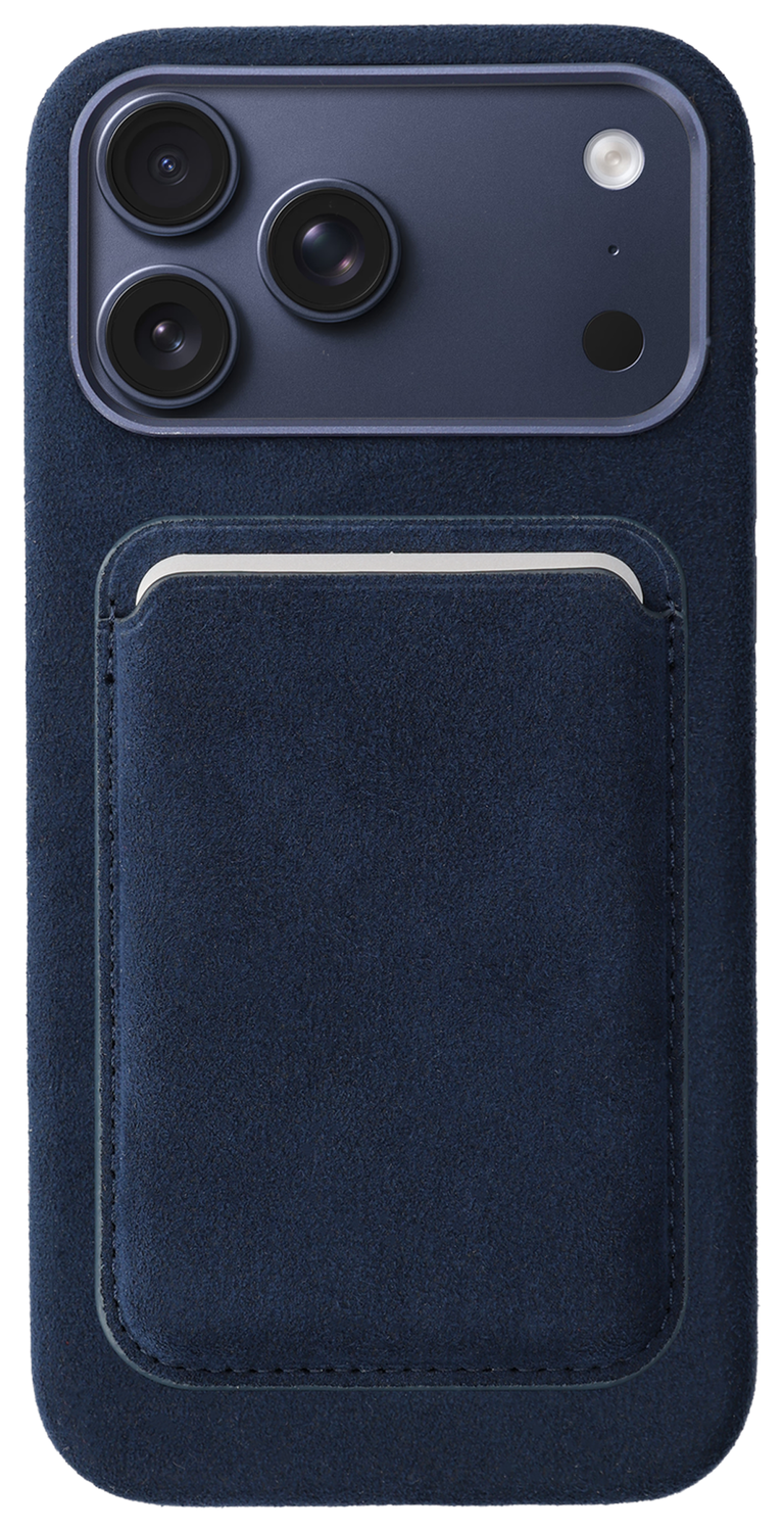 Rosso Avanti iPhone 17 Pro Max Hoesje Alcantara MagSafe met Wallet Blauw afbeelding 1