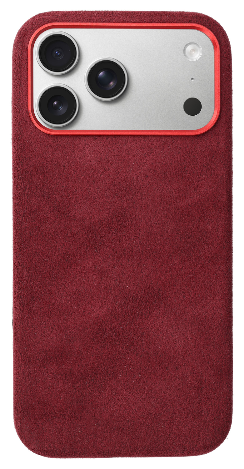 Rosso Avanti iPhone 17 Pro Max Hoesje Alcantara MagSafe met Wallet Burgundy afbeelding 9