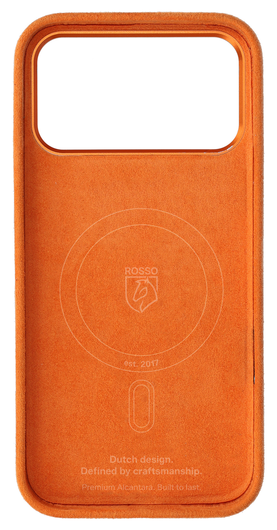 Rosso Avanti iPhone 17 Pro Max Hoesje Alcantara MagSafe met Wallet Oranje afbeelding 11