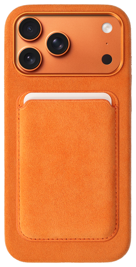 Rosso Avanti iPhone 17 Pro Max Hoesje Alcantara MagSafe met Wallet Oranje afbeelding 1