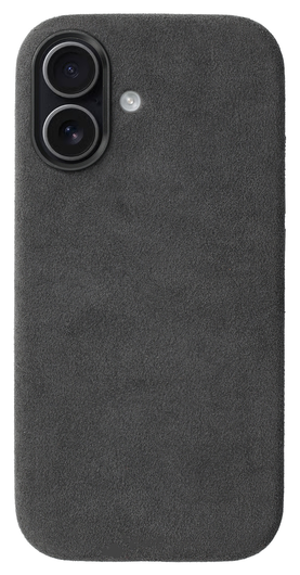 Rosso Avanti Apple iPhone 16 Hoesje Alcantara MagSafe met Wallet Grijs afbeelding 8