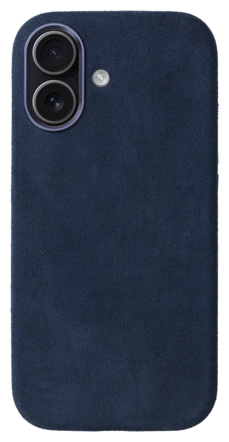 Rosso Avanti Apple iPhone 16 Hoesje Alcantara MagSafe met Wallet Blauw afbeelding 9