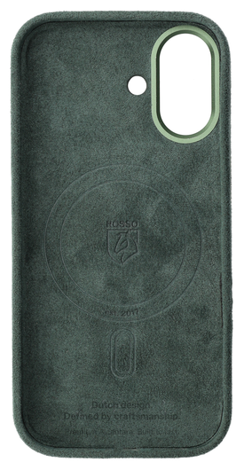 Rosso Avanti Apple iPhone 16 Hoesje Alcantara MagSafe met Wallet Groen afbeelding 11