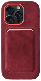 Rosso Avanti Apple iPhone 16 Pro Hoesje Alcantara MagSafe met Wallet Burgundy