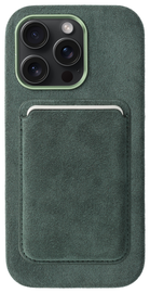 Rosso Avanti Apple iPhone 16 Pro Hoesje Alcantara MagSafe met Wallet Groen