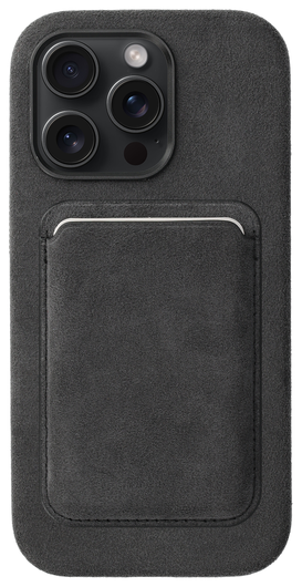 Rosso Avanti iPhone 16 Pro Max Hoesje Alcantara MagSafe met Wallet Grijs afbeelding 1