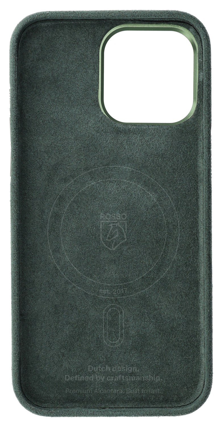 Rosso Avanti iPhone 16 Pro Max Hoesje Alcantara MagSafe met Wallet Groen afbeelding 11