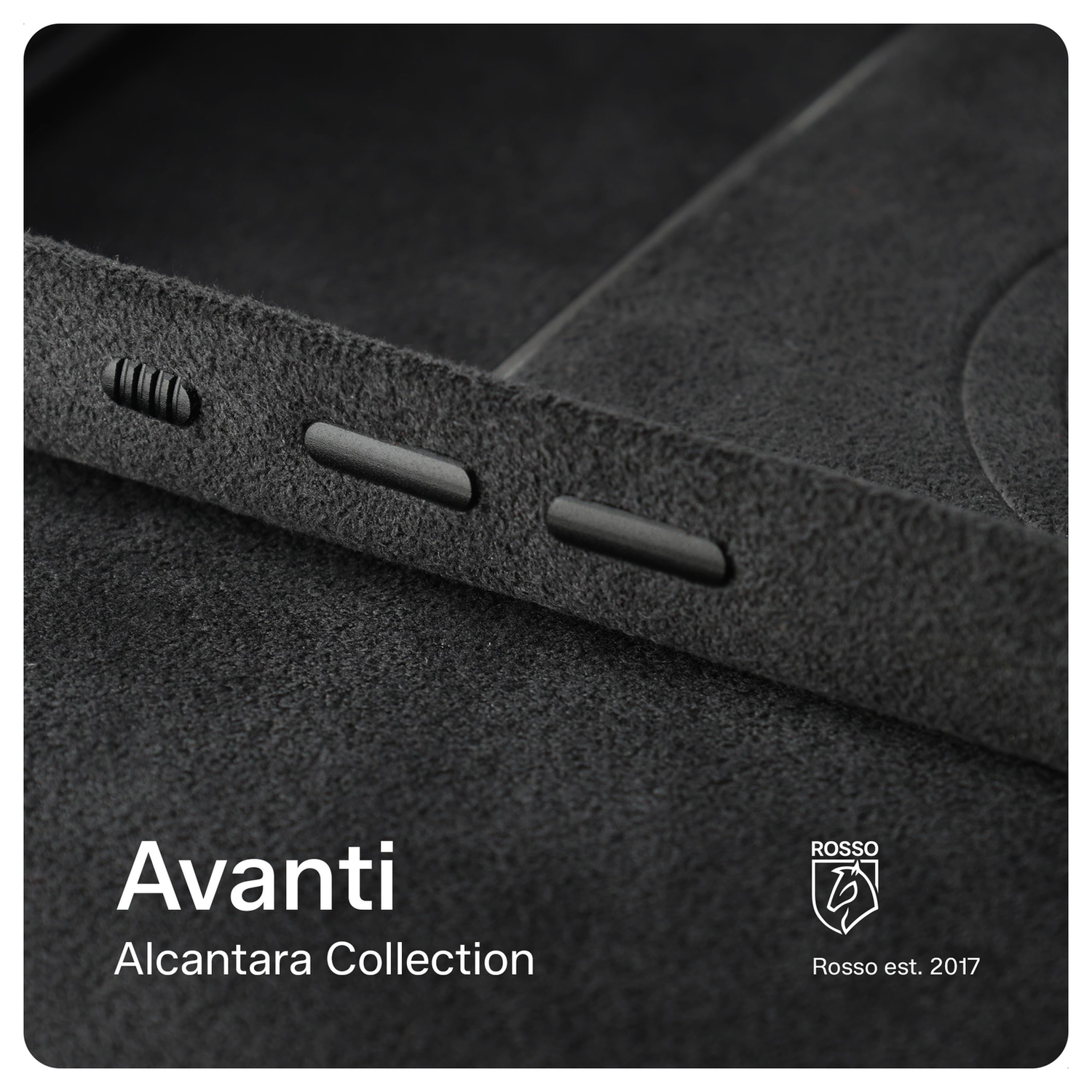 Rosso Avanti Apple iPhone 15 Hoesje Alcantara MagSafe met Wallet Grijs afbeelding 12