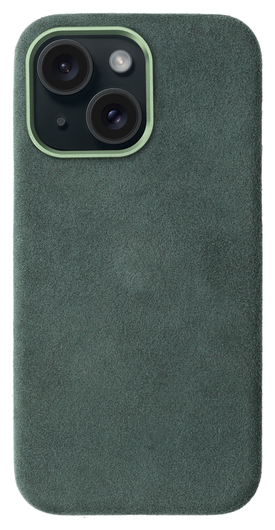 Rosso Avanti Apple iPhone 15 Hoesje Alcantara MagSafe met Wallet Groen afbeelding 7