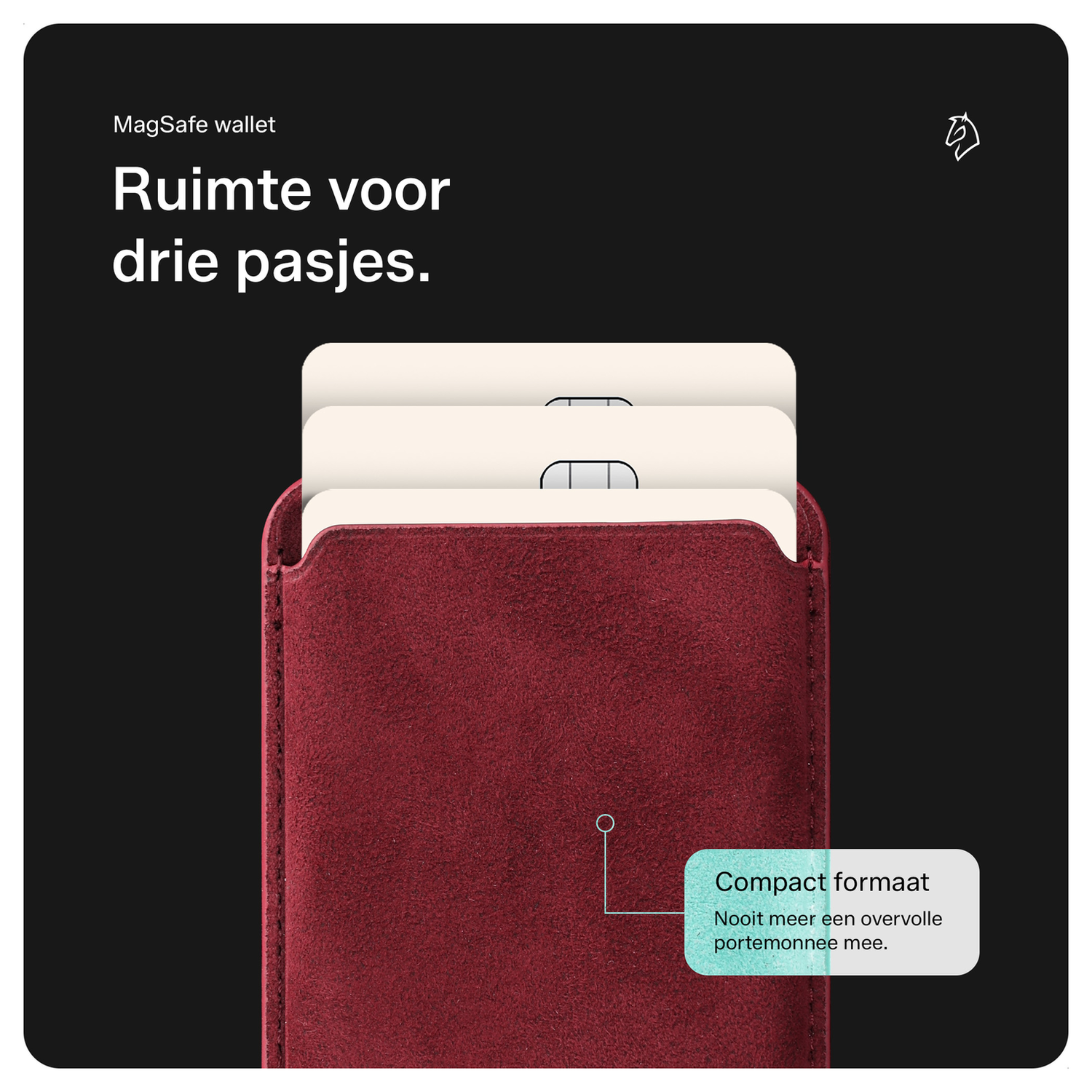 Rosso Avanti Apple iPhone 15 Pro Hoesje Alcantara MagSafe met Wallet Burgundy afbeelding 6
