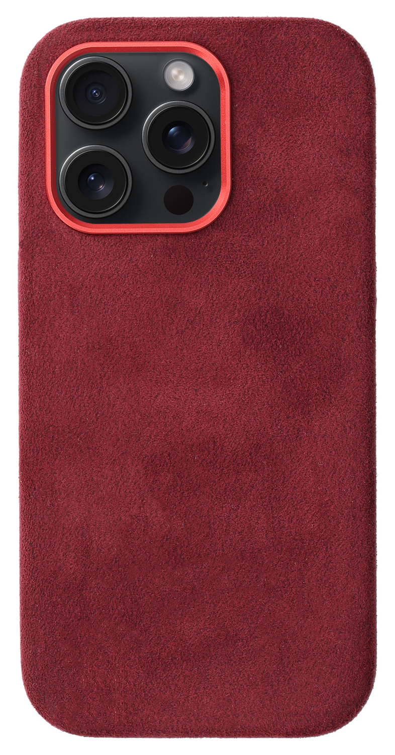 Rosso Avanti Apple iPhone 15 Pro Hoesje Alcantara MagSafe met Wallet Burgundy afbeelding 7