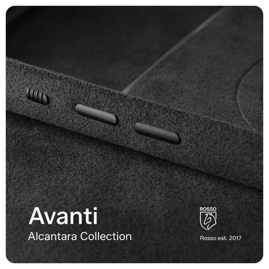 Rosso Avanti iPhone 15 Pro Max Hoesje Alcantara MagSafe met Wallet Blauw afbeelding 12