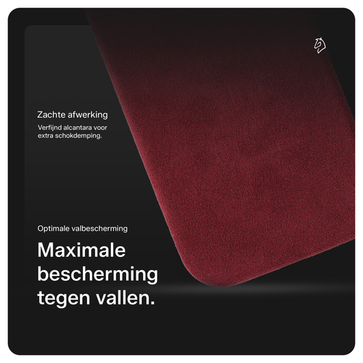 Rosso Avanti iPhone 15 Pro Max Hoesje Alcantara MagSafe met Wallet Burgundy afbeelding 3