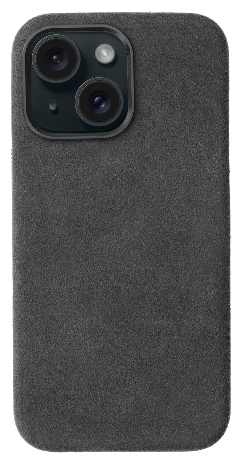 Rosso Avanti Apple iPhone 14 / 13 Hoesje Alcantara MagSafe met Wallet Grijs afbeelding 7