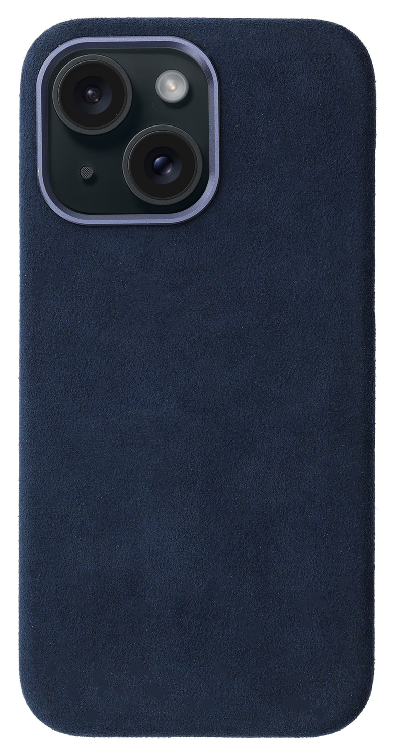 Rosso Avanti Apple iPhone 14 / 13 Hoesje Alcantara MagSafe met Wallet Blauw afbeelding 8