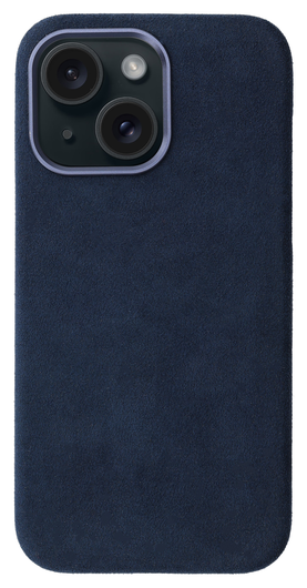 Rosso Avanti Apple iPhone 14 / 13 Hoesje Alcantara MagSafe met Wallet Blauw afbeelding 8