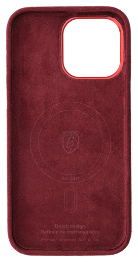 Rosso Avanti Apple iPhone 14 / 13 Hoesje Alcantara MagSafe met Wallet Burgundy afbeelding 9
