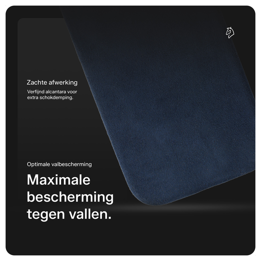 Rosso Avanti Apple iPhone 14 Pro Hoesje Alcantara MagSafe met Wallet Blauw afbeelding 4