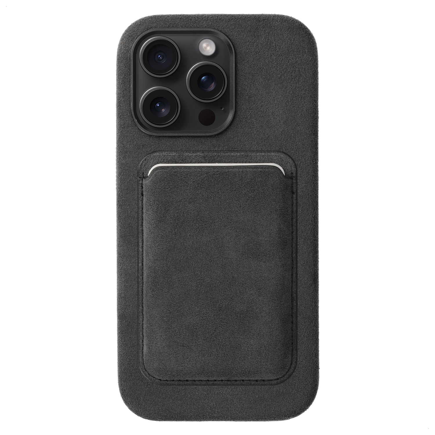 Rosso Avanti iPhone 14 Pro Max Hoesje Alcantara MagSafe met Wallet Grijs afbeelding 1