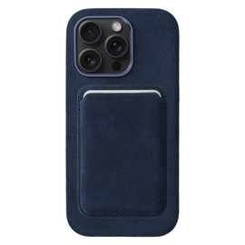 Rosso Avanti iPhone 14 Pro Max Hoesje Alcantara MagSafe met Wallet Blauw afbeelding