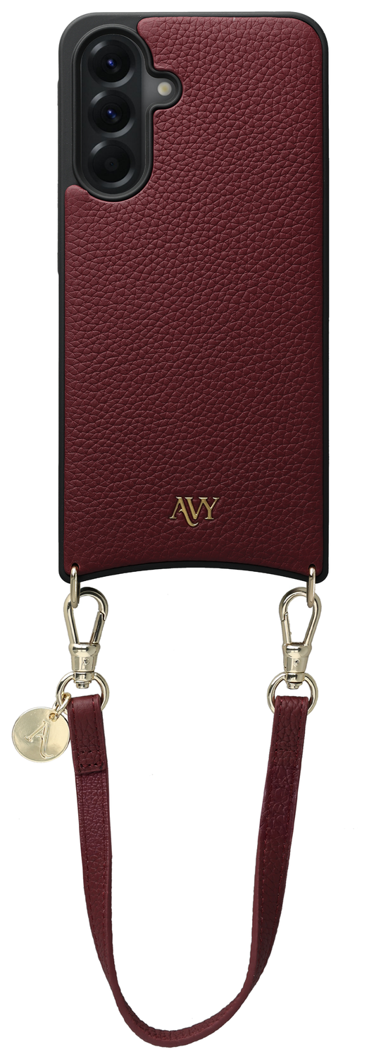 AVY Samsung Galaxy A56 - Essential Kit - Burgundy - Short Leather afbeelding 1