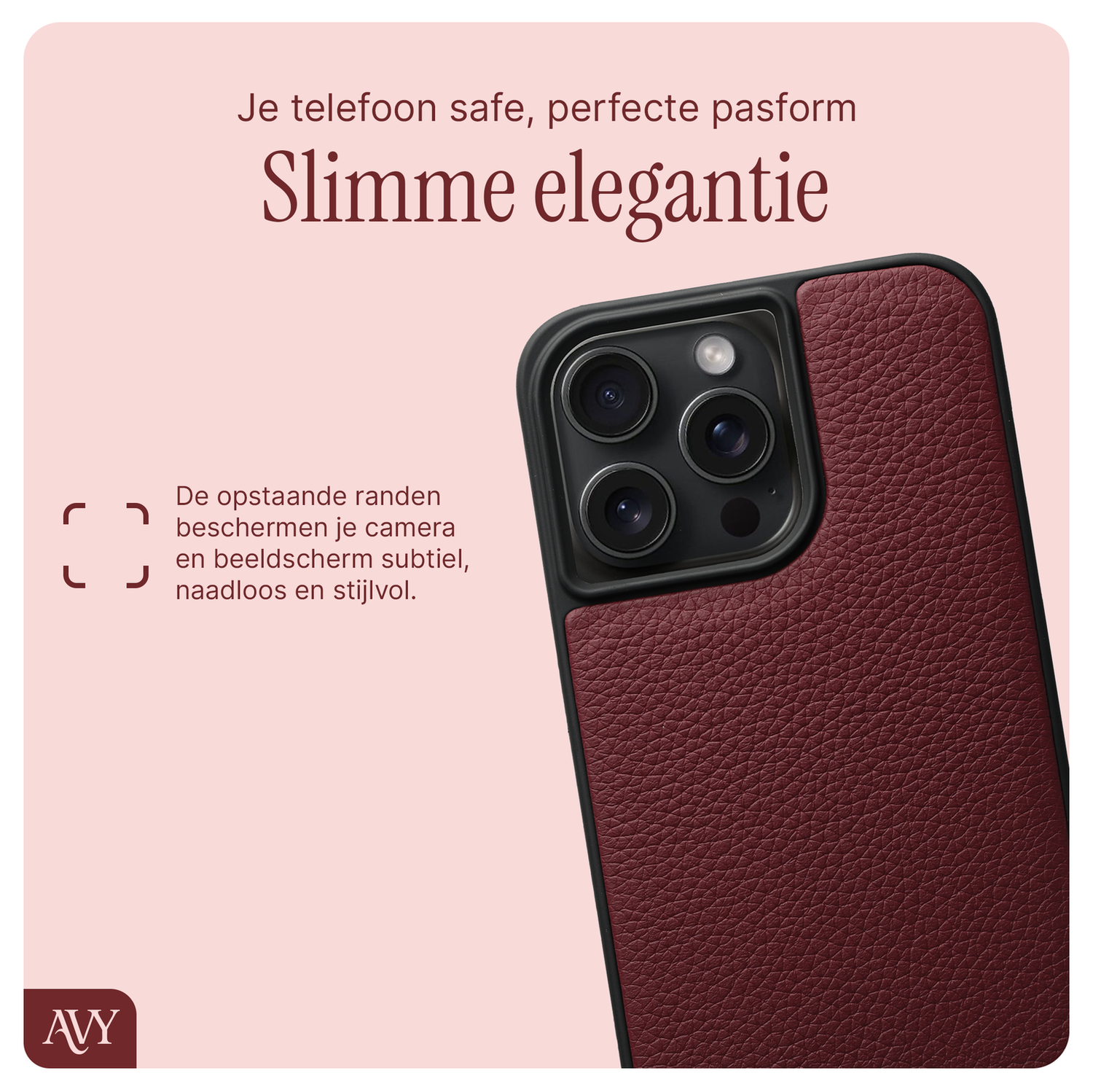 AVY Apple iPhone 14 Pro Max - Essential Kit - Burgundy - Aurum Lien  Set afbeelding 7