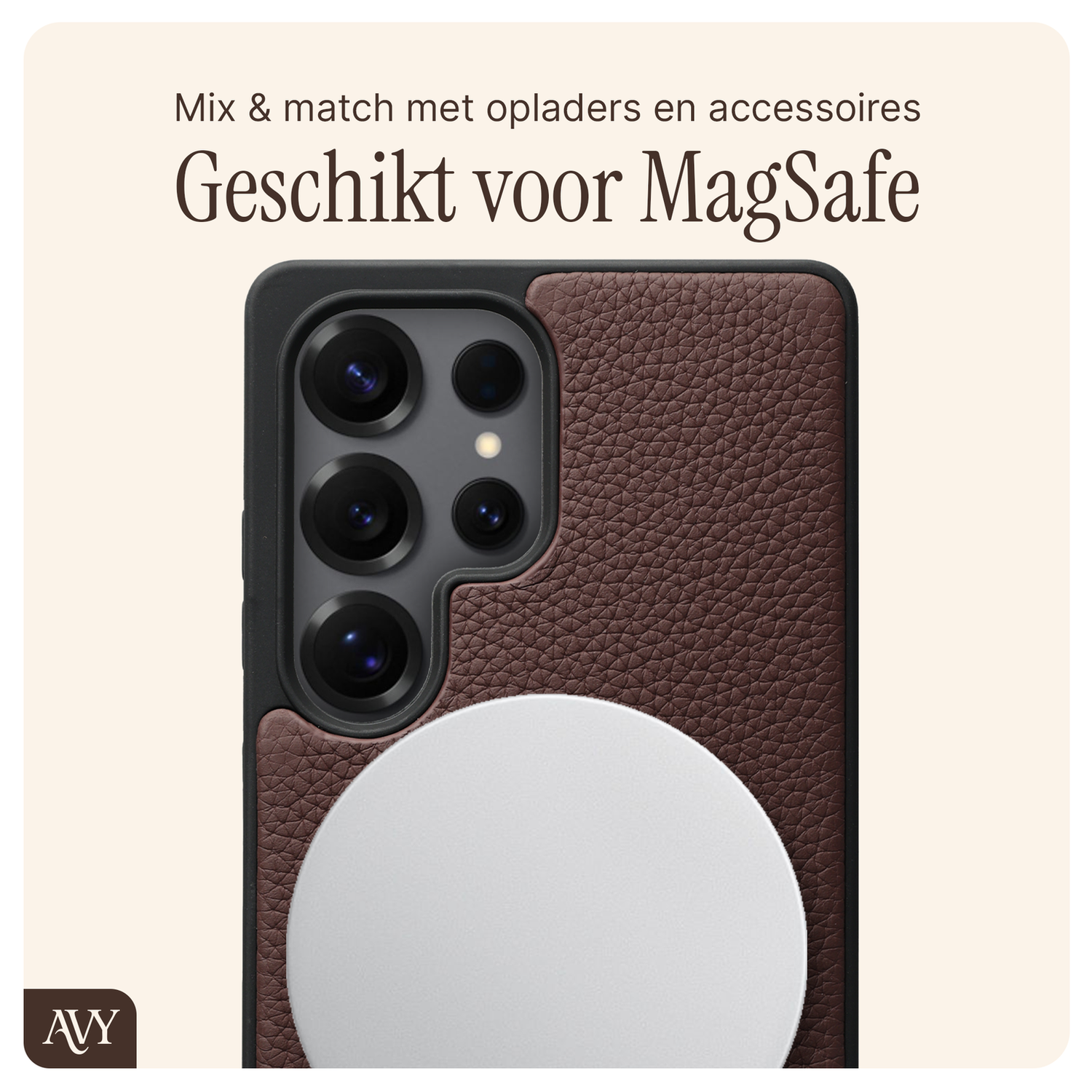 AVY Samsung Galaxy S25 Ultra - Essential Kit - Chocolate - Perla Chic afbeelding 7