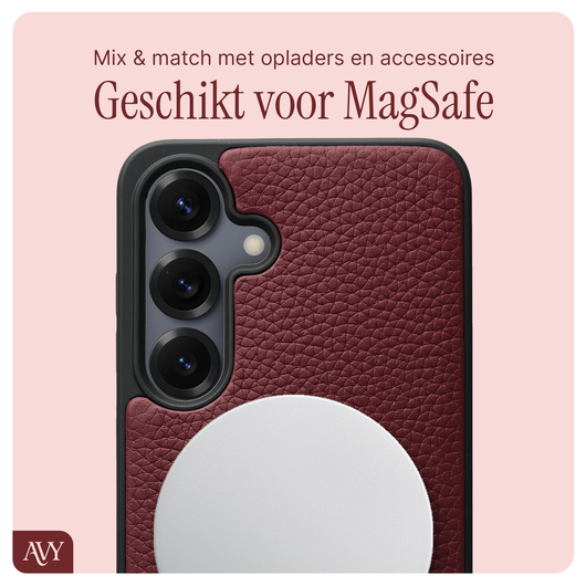 AVY Samsung Galaxy S25 / S24 - Essential Kit - Burgundy - Cupid Clear Red afbeelding 6