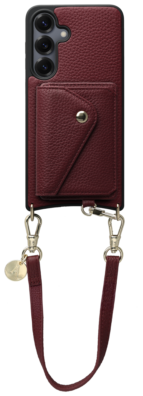AVY Samsung Galaxy S25 Plus / S24 Plus - Styled Kit - Burgundy - Short Leather afbeelding 1