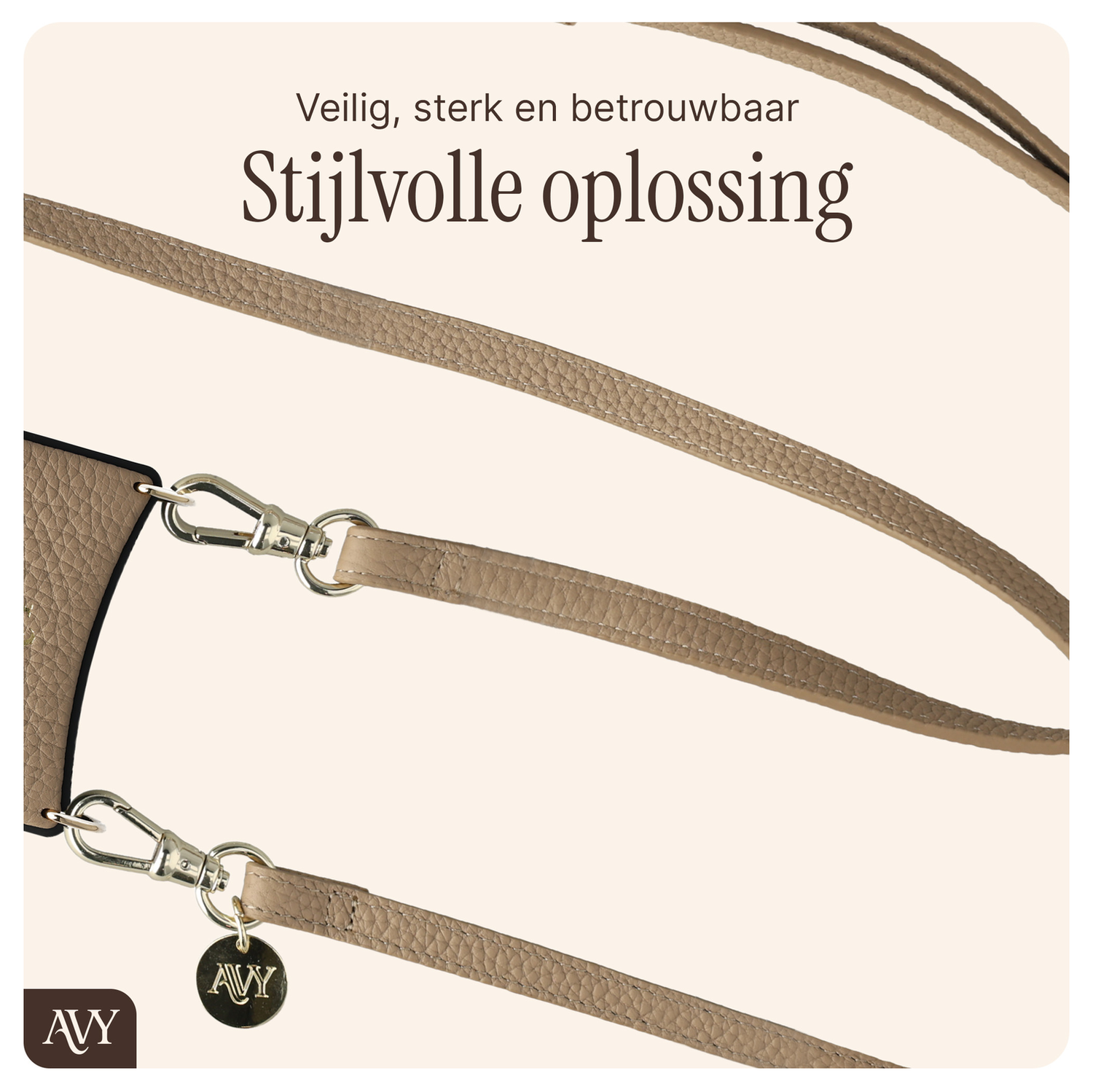 AVY Samsung Galaxy A56 - Styled Kit - Beige - Long Leather afbeelding 8