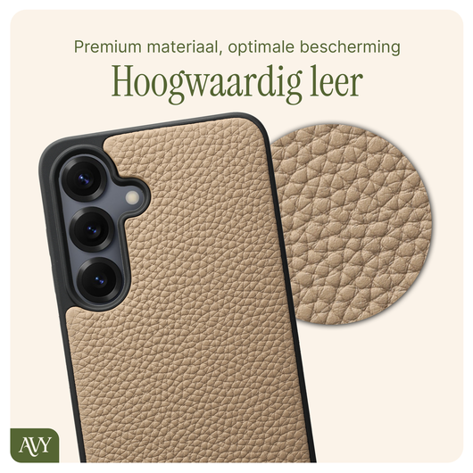 AVY Samsung Galaxy S25 / S24 - Styled Kit - Beige - Leather Set afbeelding 5