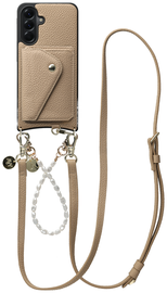 AVY Samsung Galaxy A56 - Styled Kit - Beige - Leather and Pearls
