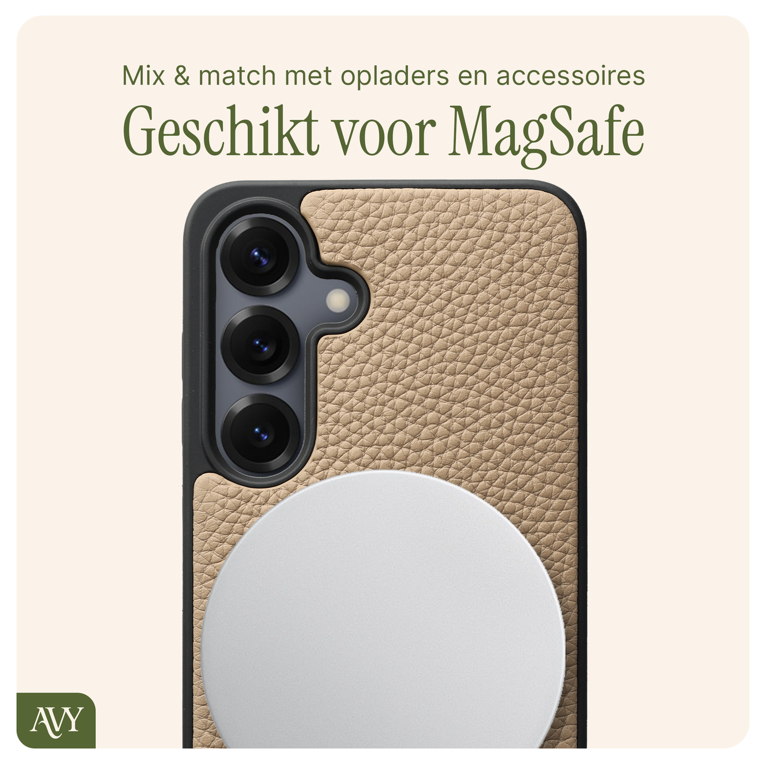 AVY Samsung Galaxy S25 / S24 - Styled Kit - Beige - Leather and Pearls afbeelding 7