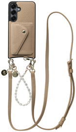 AVY Samsung S25 Plus / S24 Plus - Styled Kit - Beige - Leather and Pearls