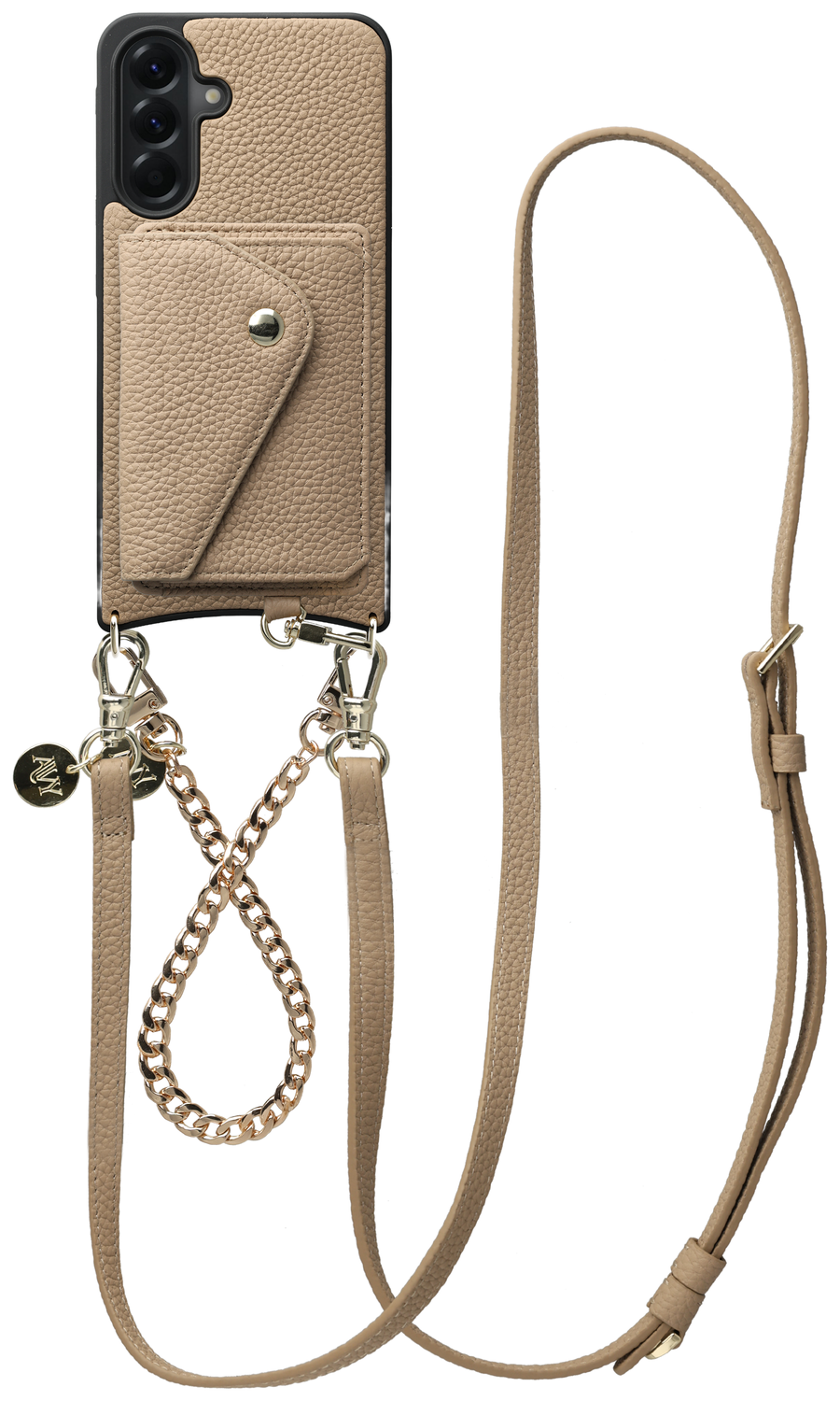 AVY Samsung Galaxy A56 - Styled Kit - Beige - Leather and Gold afbeelding 1