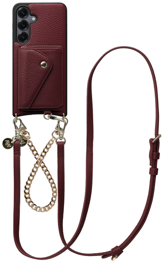 AVY Samsung Galaxy S25 / S24 - Styled Kit - Burgundy - Leather and Gold afbeelding 1